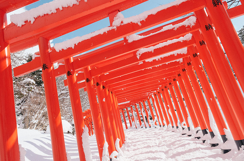 【雪景色・撮影スポット】高山稲荷神社、鶴の舞橋。真冬の青森旅