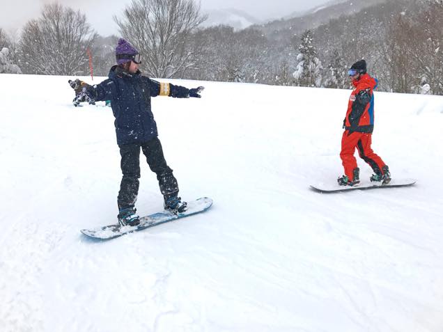 ターンを練習する筆者