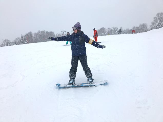 ターンを練習する筆者