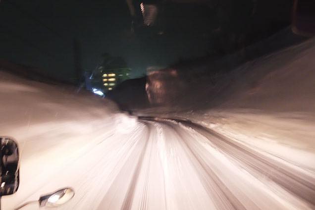 送迎バスからの風景