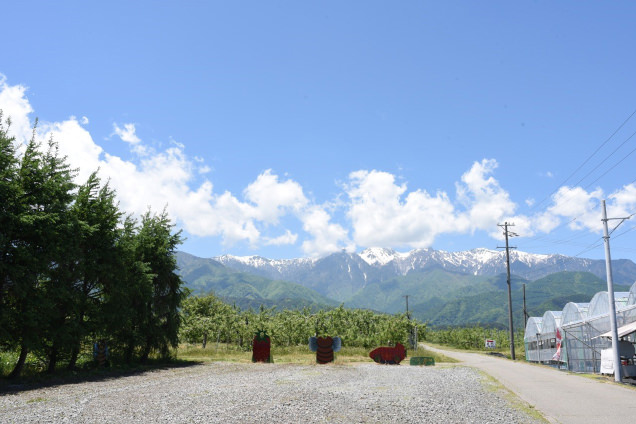 アクアロマン 顔ハメ看板と駒ヶ岳