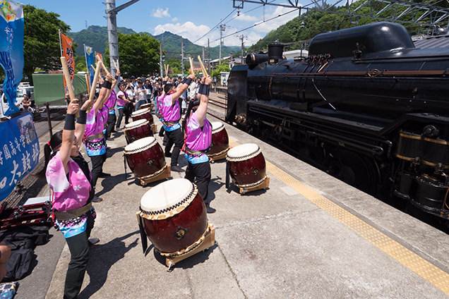 SLと安中総合学園高校和太鼓部