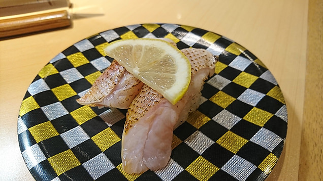 廻転寿司弁慶 新潟ピア万代店　のどぐろの握り 