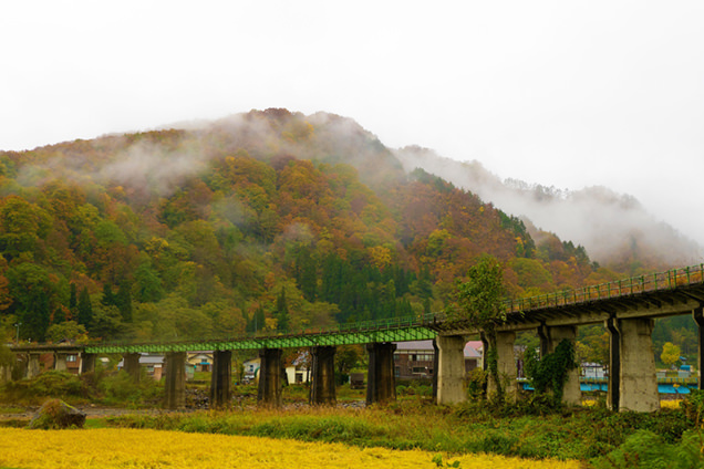  只見線　代行バスからの風景