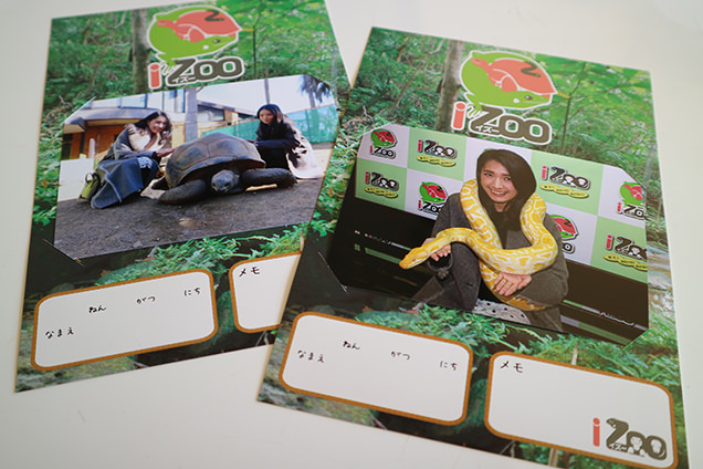 体感型動物園iZooのニシキヘビと記念写真