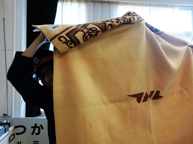 いかりん館　青函連絡船で使用された毛布