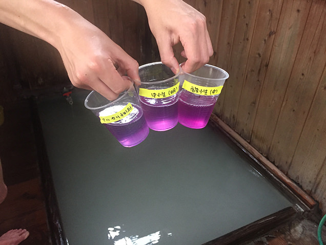 紫キャベツ液実験