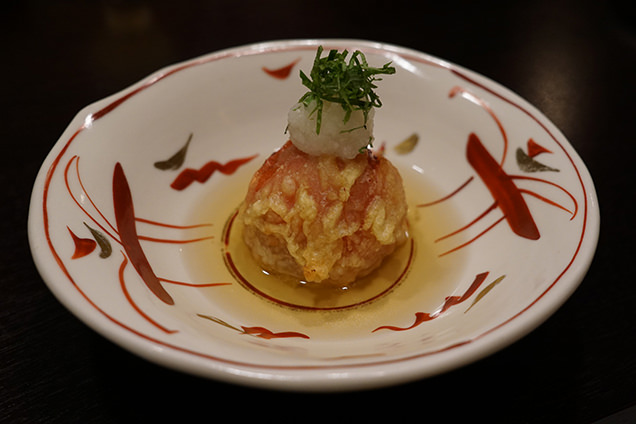 トマトの揚げ出し　大葉　みぞれ大根