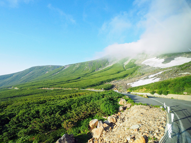 乗鞍岳のバス車窓