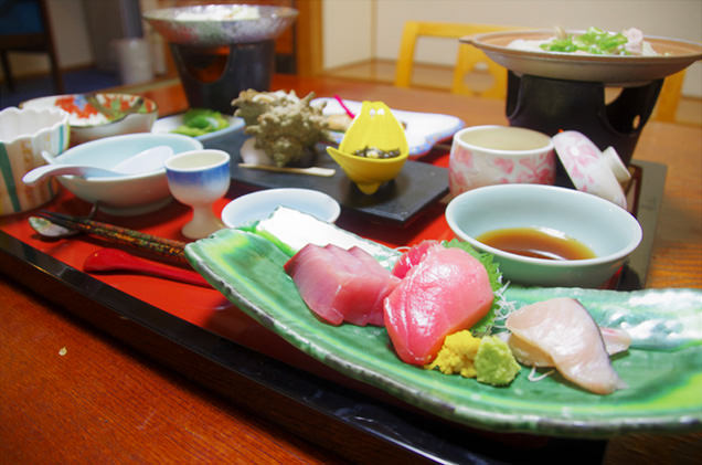 黄金崎不老ふ死温泉の夕食