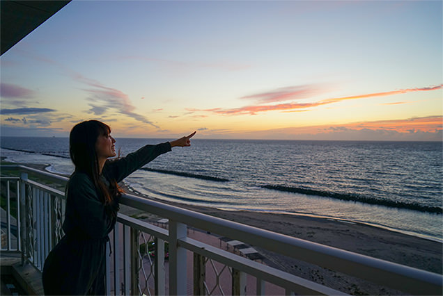 汐美荘　夕日スポット
