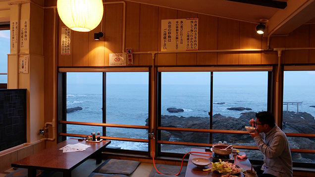 大洗駅　磯料理　山水　食事　あんこう鍋