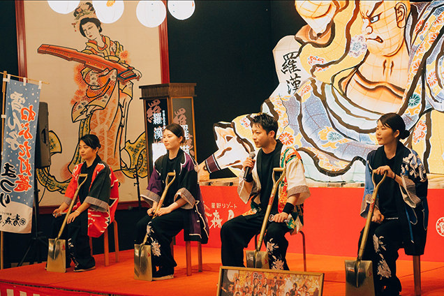 星野リゾート　青森屋　食事　じゃわめぐショー