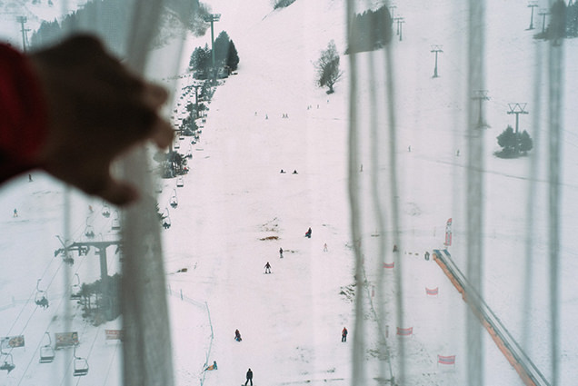 ホテルの部屋から見たゲレンデ