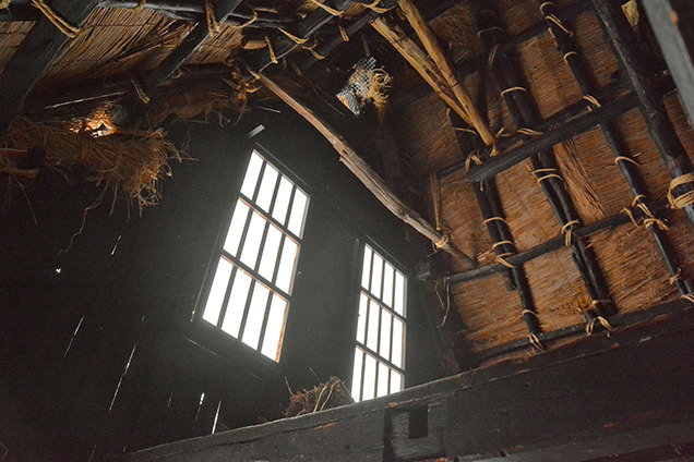 合掌造りの内部の2屋根裏