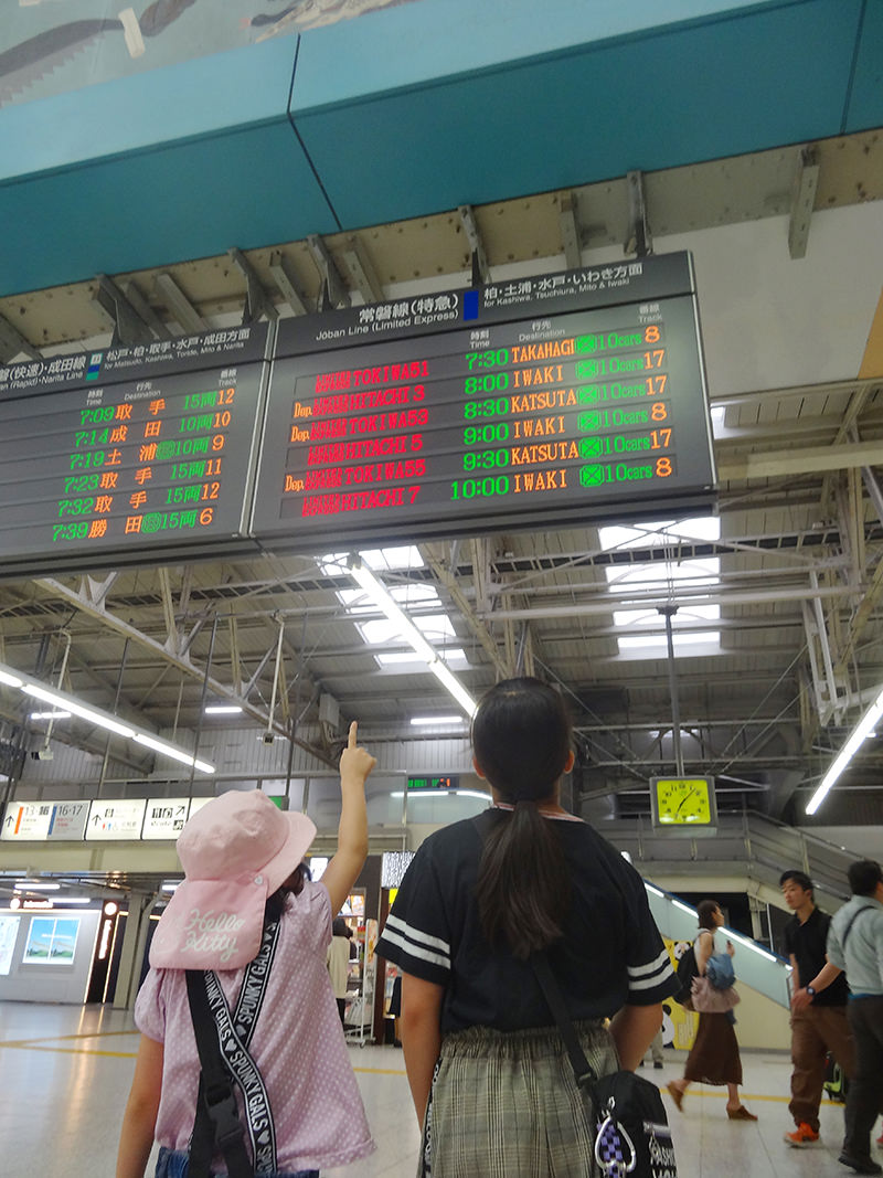 電光掲示板で乗り場を確認