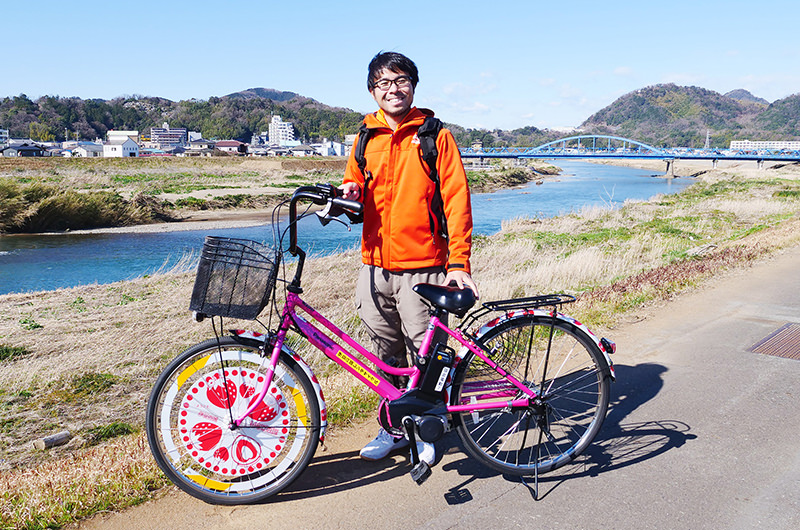 レンタサイクル　筆者