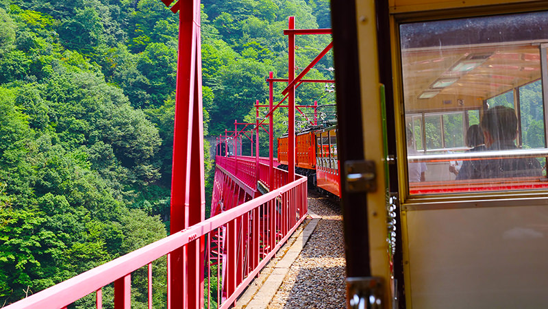 黒部峡谷トロッコ電車　新山彦橋付近