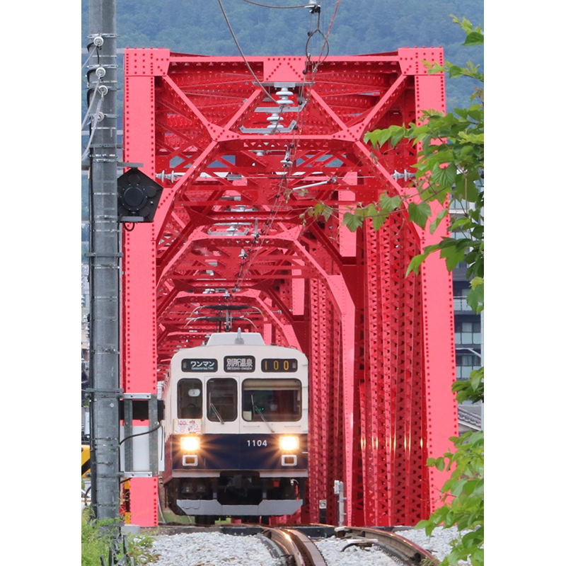 千曲川橋梁を渡る別所線