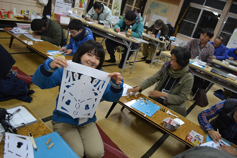 上山八幡宮 伝承づくりキリコ体験