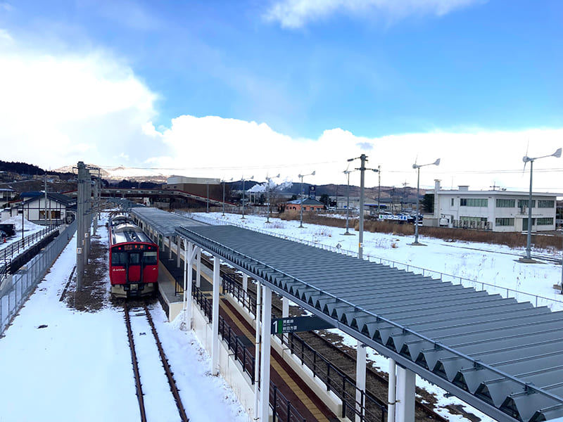 男鹿駅　屋上テラスからの眺望