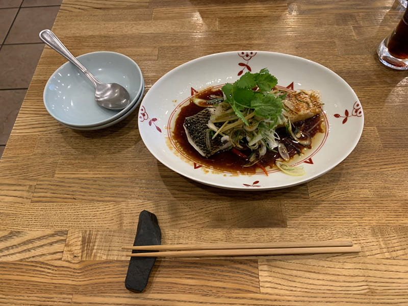 琵琶スズキの醤油蒸し