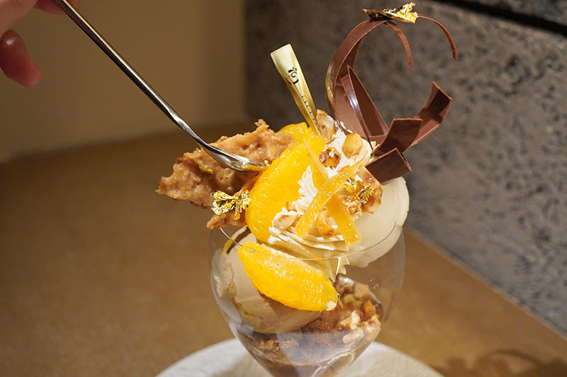 プラリネシトロンのパフェ