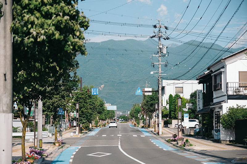 穂高駅周辺の景色