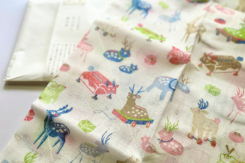 花ふきん　奈良本店限定の鹿玩具柄