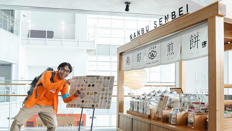 南部せんべいの展示