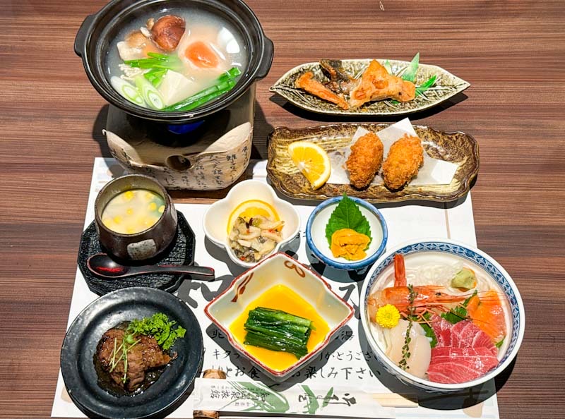 知内温泉旅館　夕食