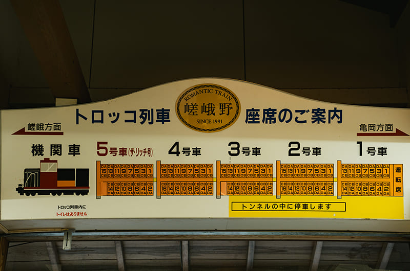 トロッコ列車座席のご案内