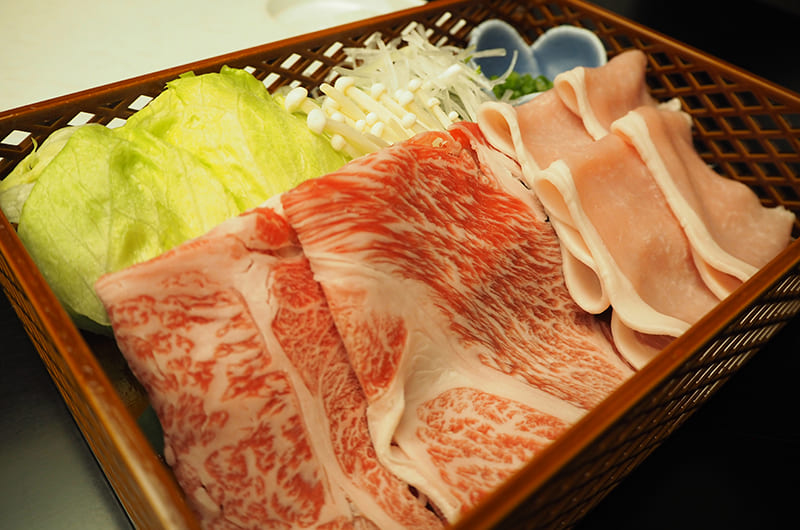 山形牛と庄内豚のしゃぶしゃぶ