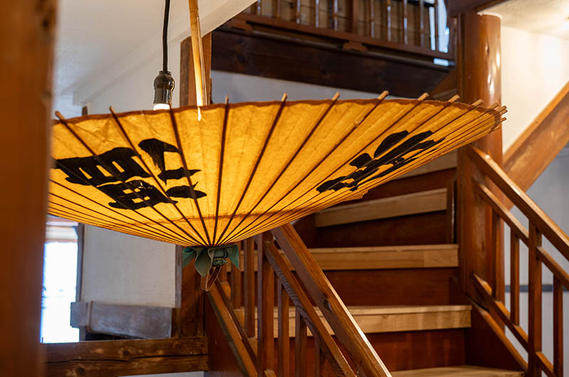 旅館当時に使用されていた番傘