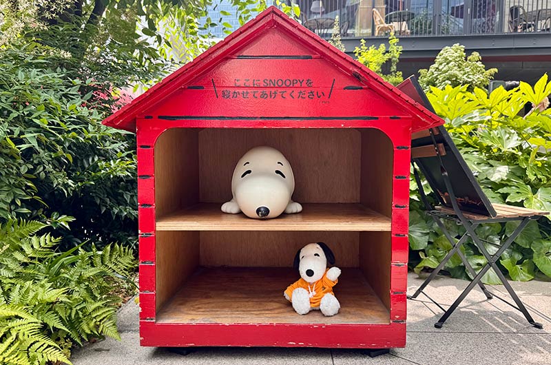テラス（下段のスヌーピーぬいぐるみは筆者私物）