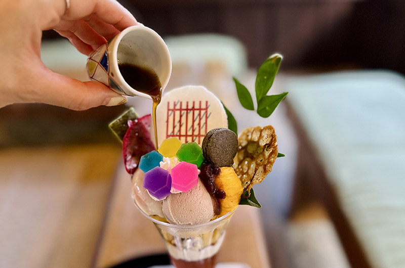 はづちを茶店の加賀パフェ