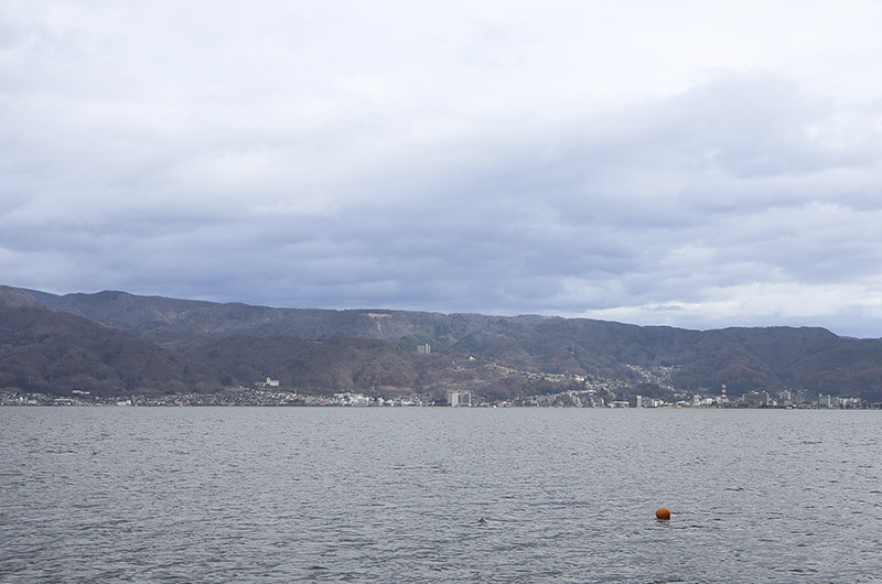 台船から見る諏訪湖