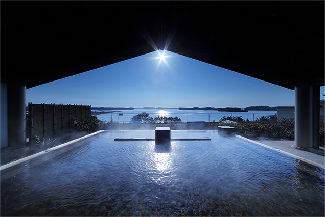 「松島一の坊」松島湾を一望できる最上階の露天の湯「八百八島」