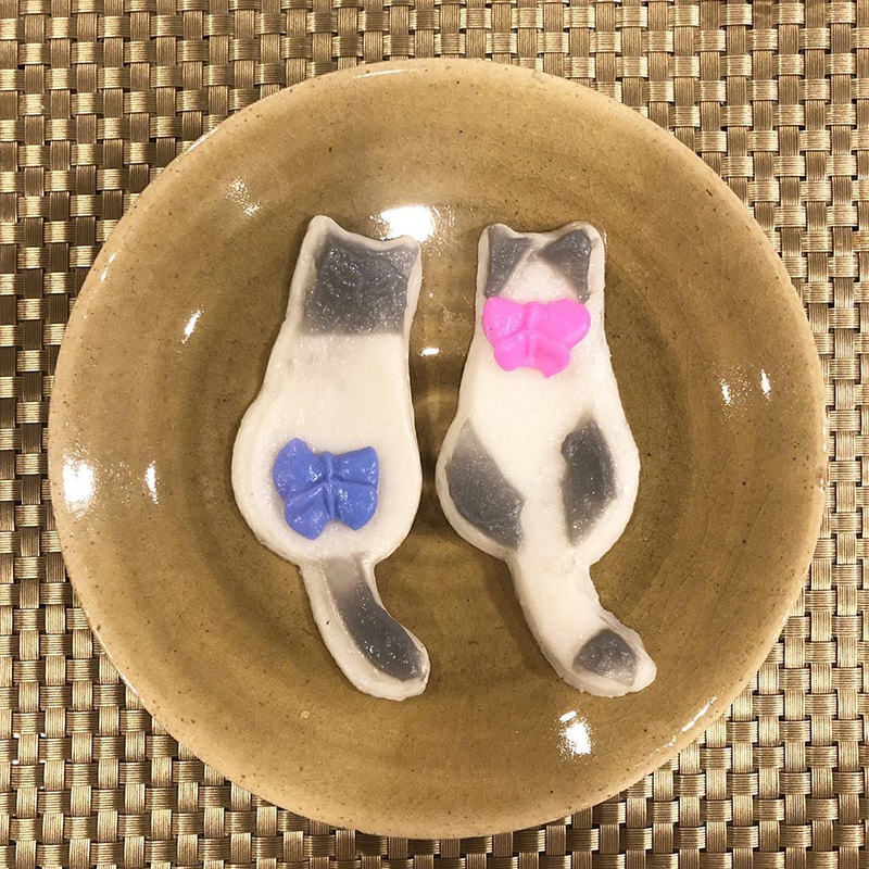 猫の形の細工かまぼこ