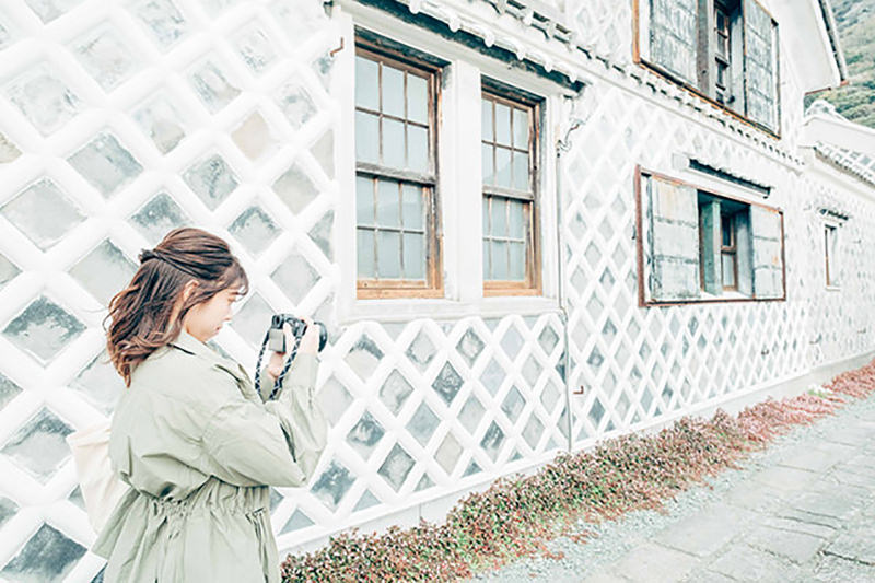 伊豆松崎町にあるなまこ壁の民家