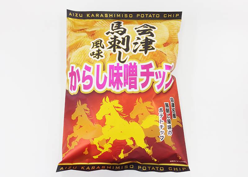 会津馬刺し風味　からし味噌チップ　パッケージ